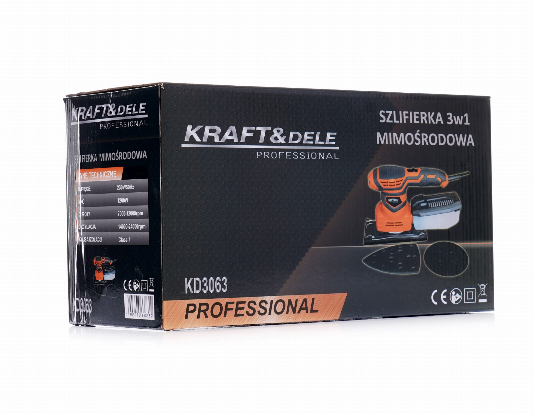3-in-1 orbital random sander with container KD3063