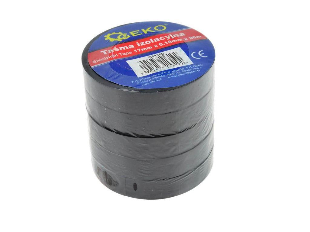 Insulating Tape, Black, Flame-Retardant Type B, 17 mm x 0.18 mm x 26 m