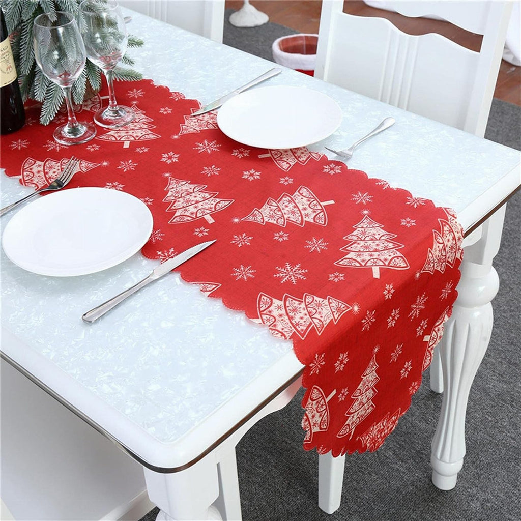 Valge jõuluteemaline lauajooksja 180 cm RC-K-2684