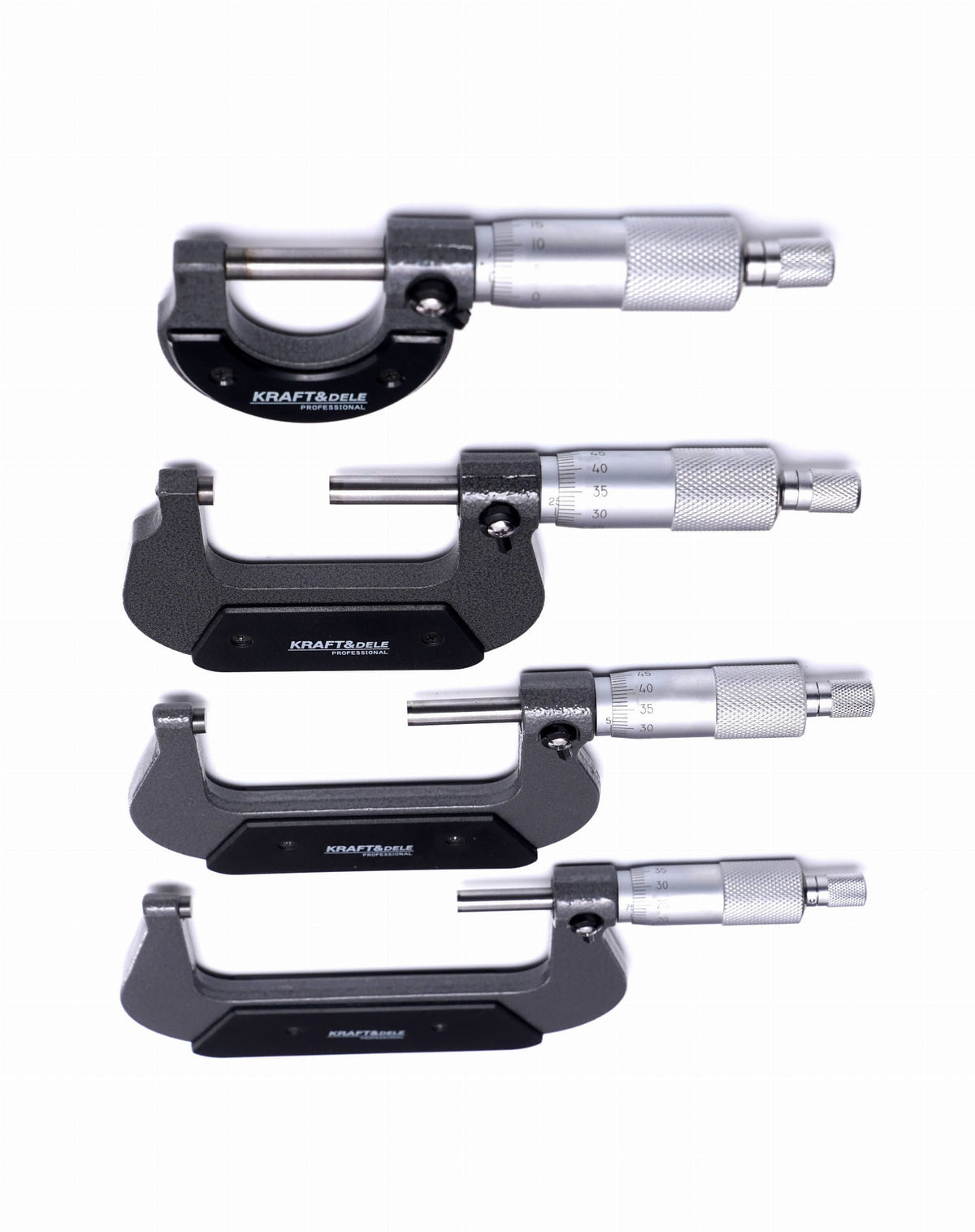 KRAFT&DELE välismikromeetrite komplekt 0–100 mm KD10443