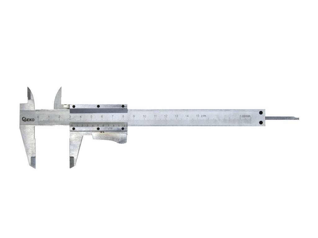 Vernier Caliper 150 mm, 0.02 mm resolution, Auto-lock, wooden box
