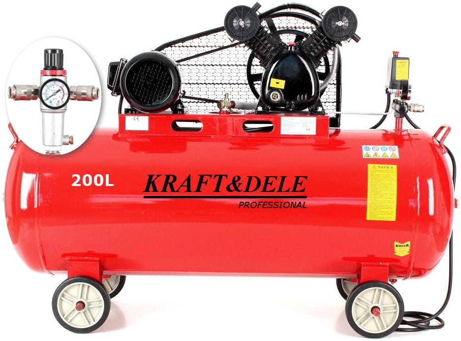 200L õhukompressor 2 kolviga KD1473 + separaator!