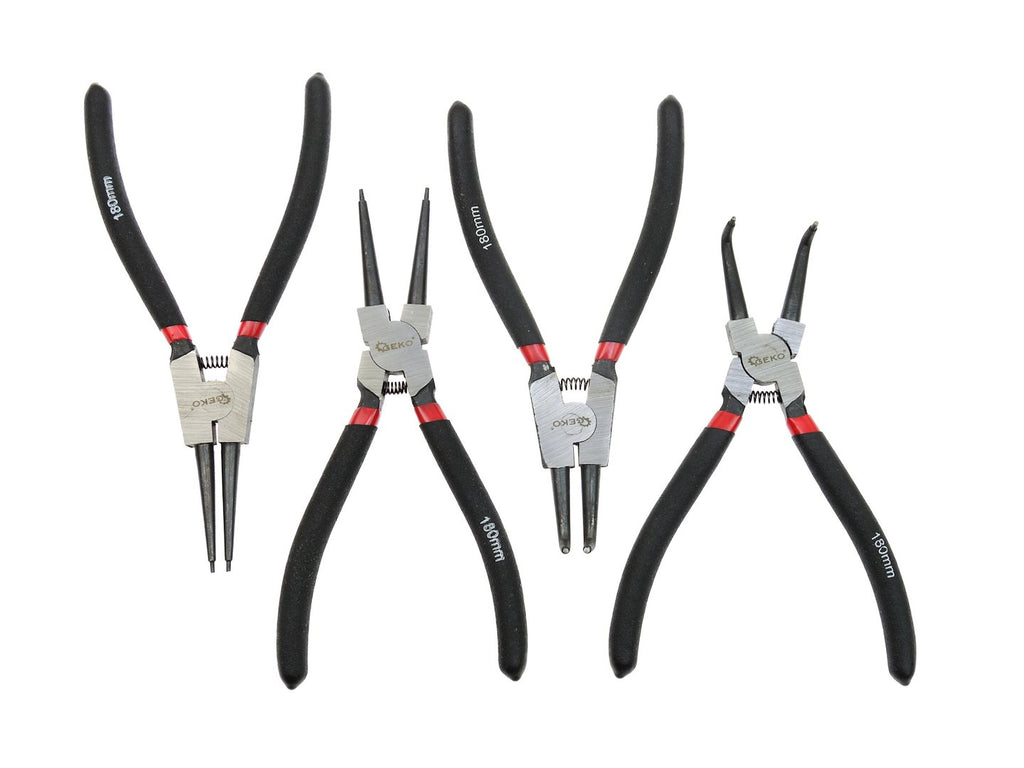 Circlip Pliers Set, 7" (180 mm), 4-Piece