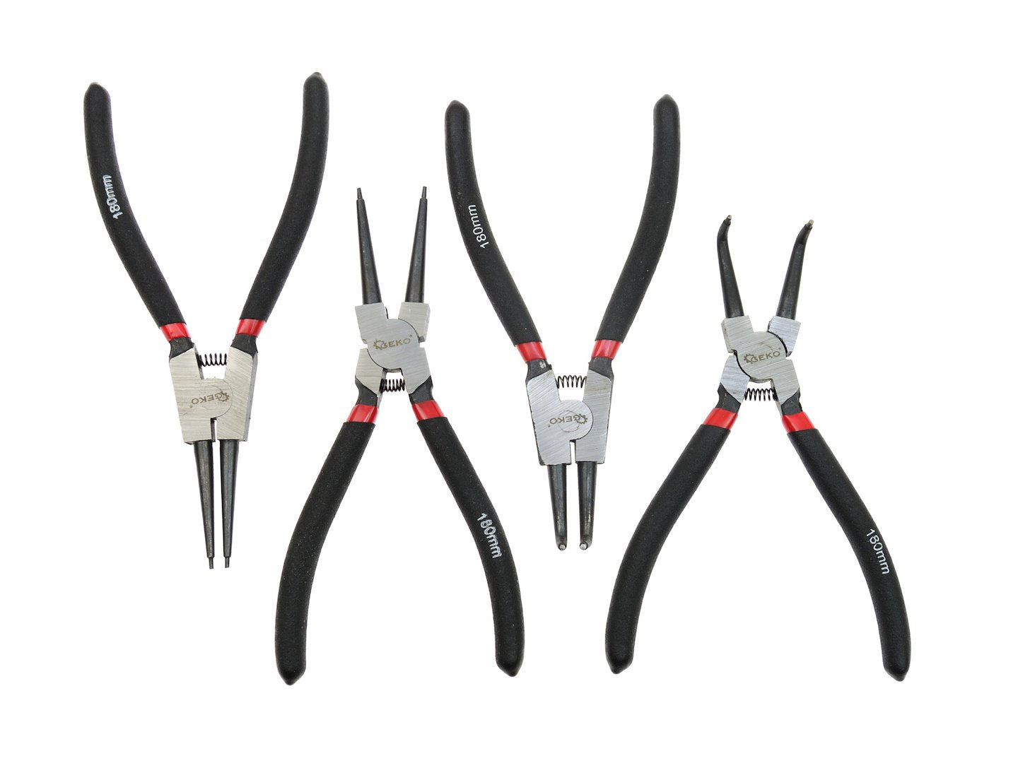 Circlip Pliers Set, 7" (180 mm), 4-Piece