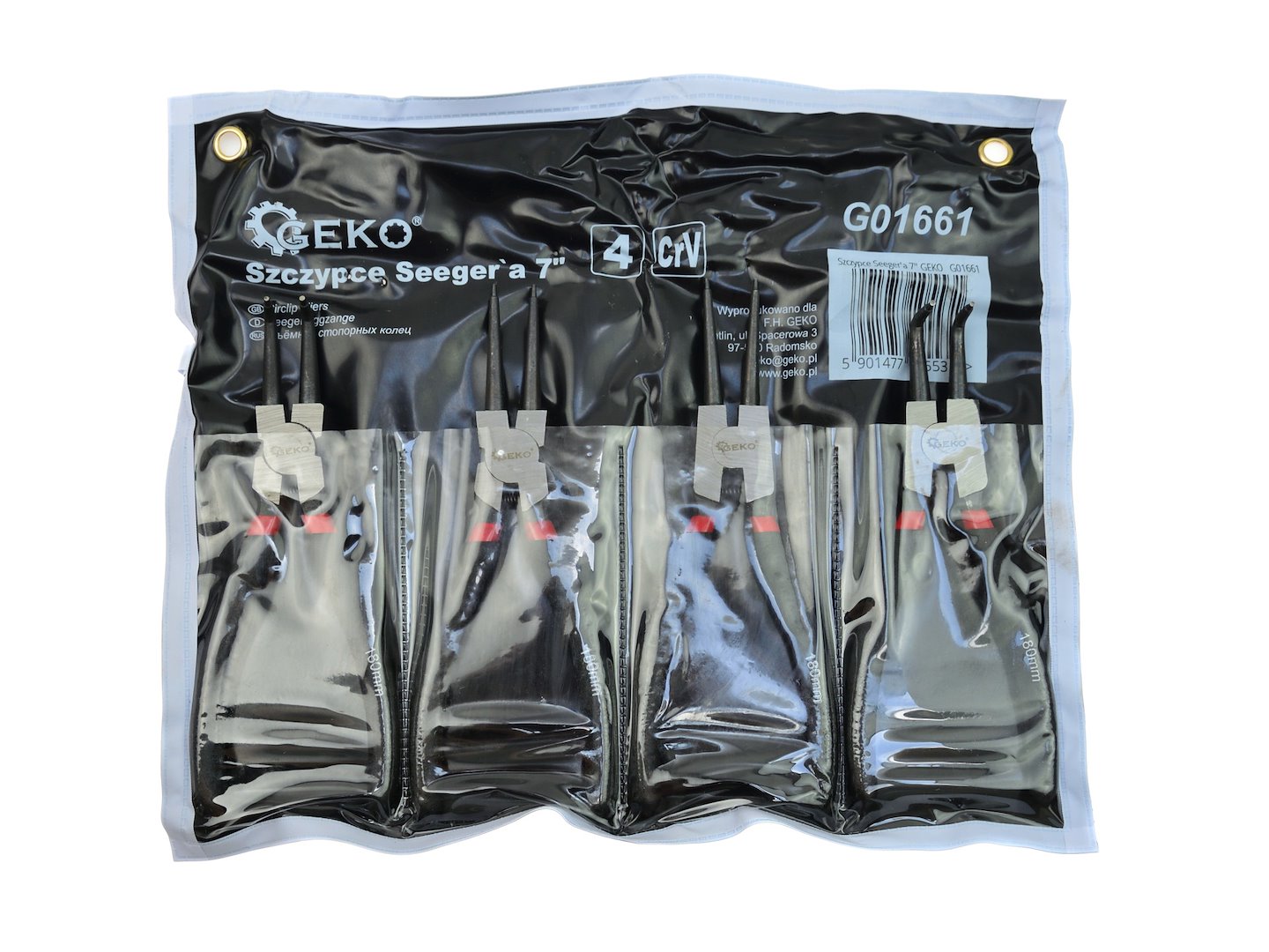 Circlip Pliers Set, 7" (180 mm), 4-Piece