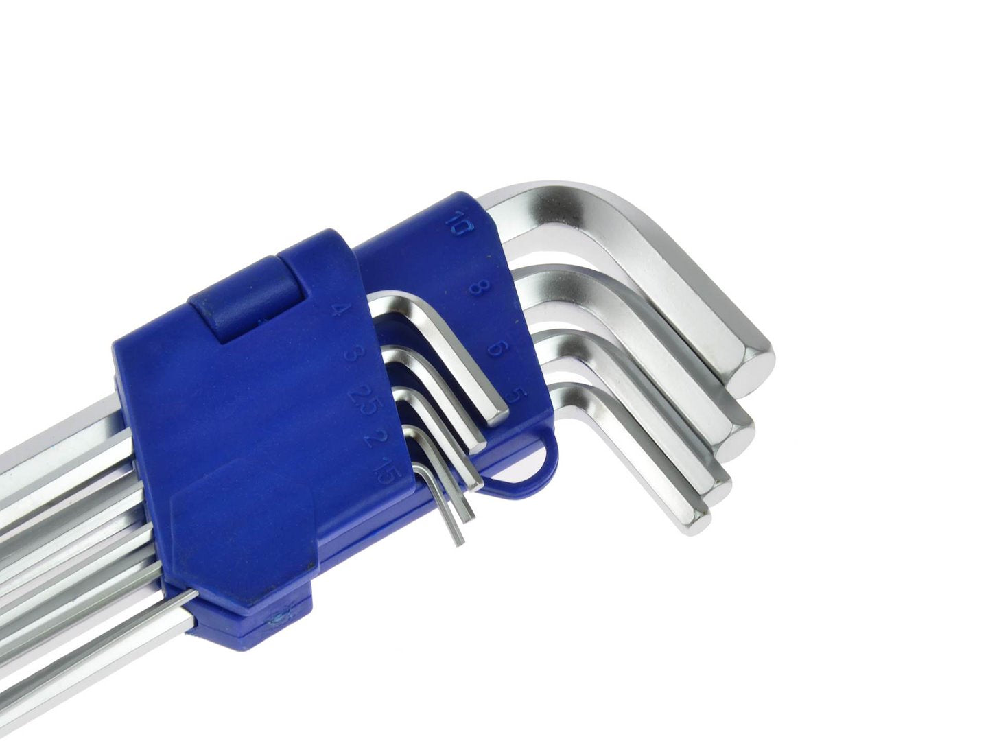 9-Piece Ball-End Long-Arm Hex Key Set 1.5–10 mm (Longest Key 260 mm)