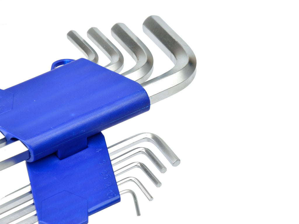 9-Piece Ball-End Long-Arm Hex Key Set 1.5–10 mm, Longest Key 190 mm