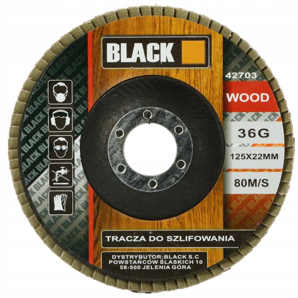 Flap Disc Lamelka 10x125 Abrasive 60 Wood Black