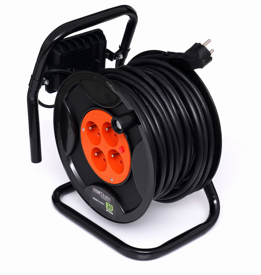 REEL EXTENSION CORD 30M + LED KD4037