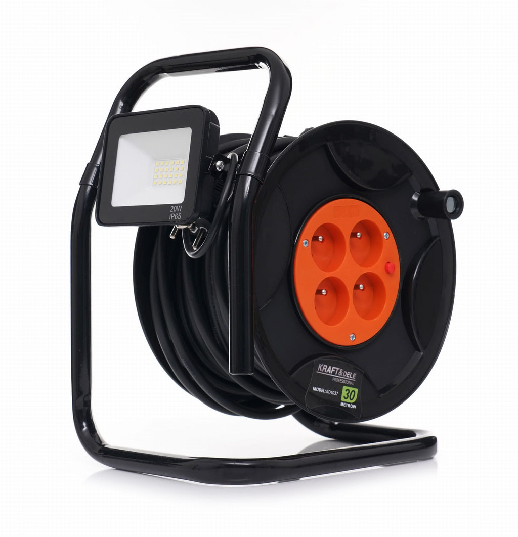 REEL EXTENSION CORD 30M + LED KD4037