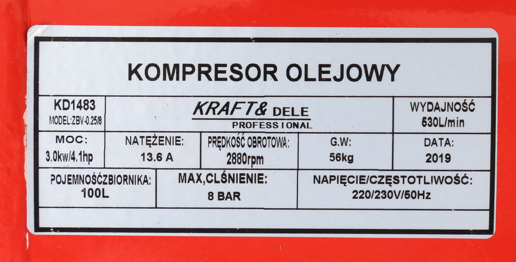 ÕLIKOMPRESSORI PUMP 100L KD1483
