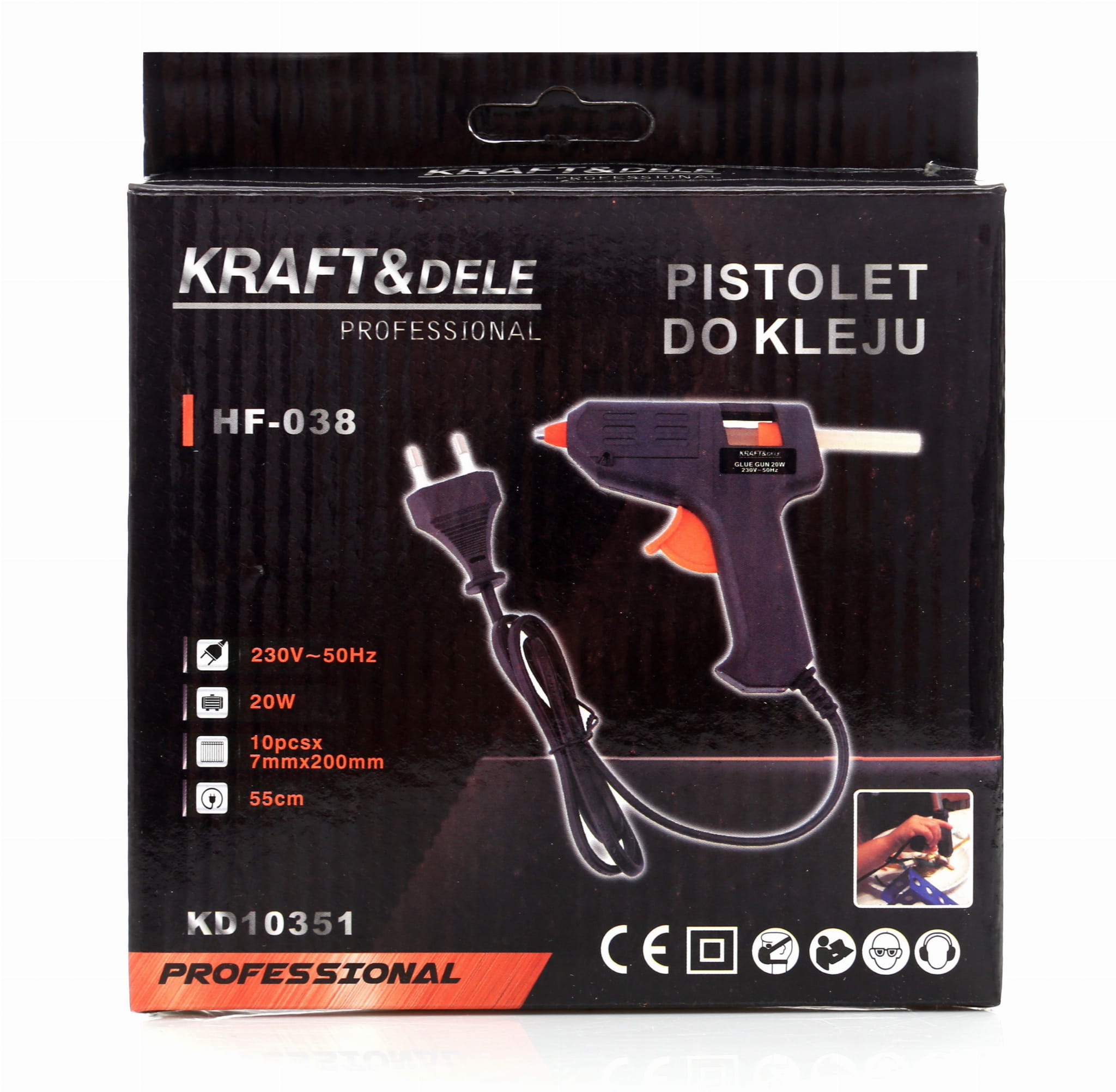 HOT GLUE GUN 20W + 7 REFILLS KD10351