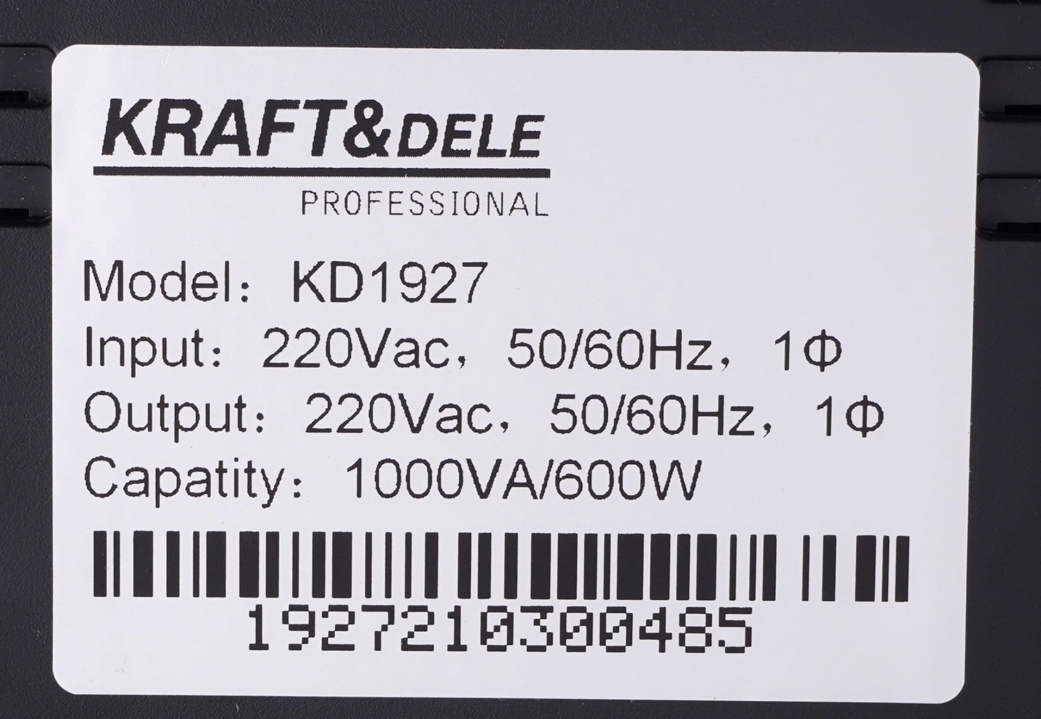 Varutoiteallikas UPS 1000VA LED KD1927