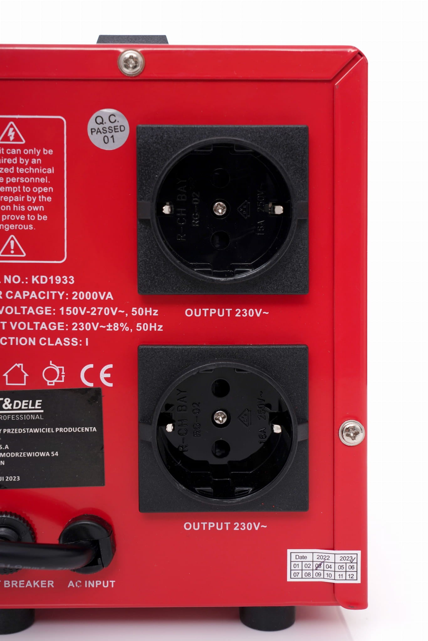 Voltage stabilizer AVR 2000VA 230V KD1933