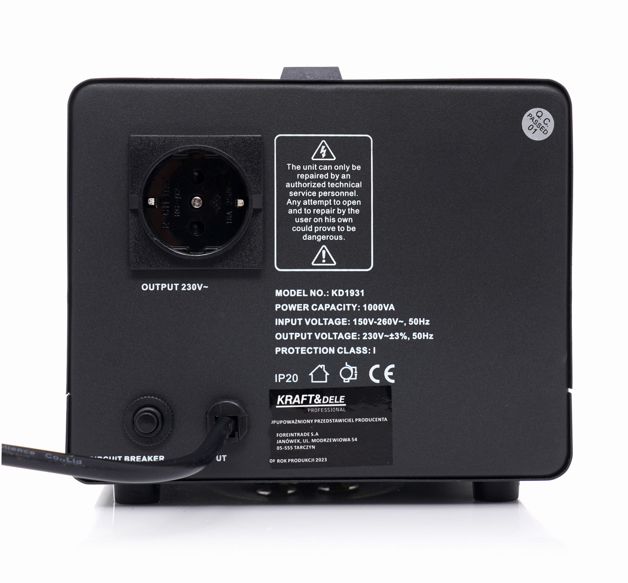 KRAFT&DELE AVR-pingestabilisaator 1000 VA 230 V KD1931