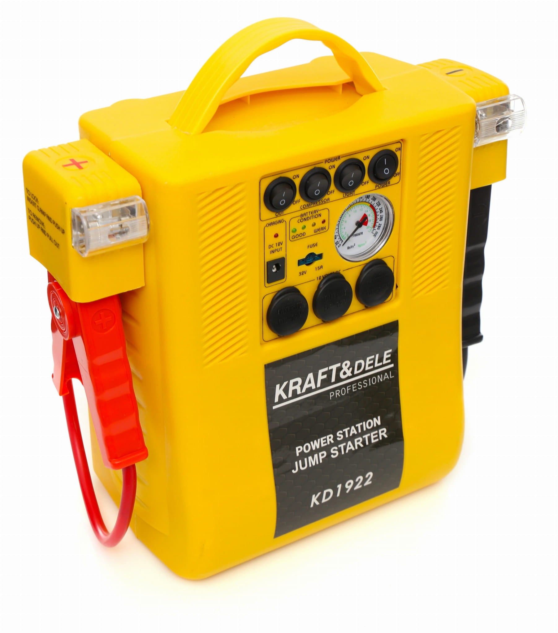 Jump starter 4-in-1 - multifunctional device - jump start, compressor, flashlight KD1922