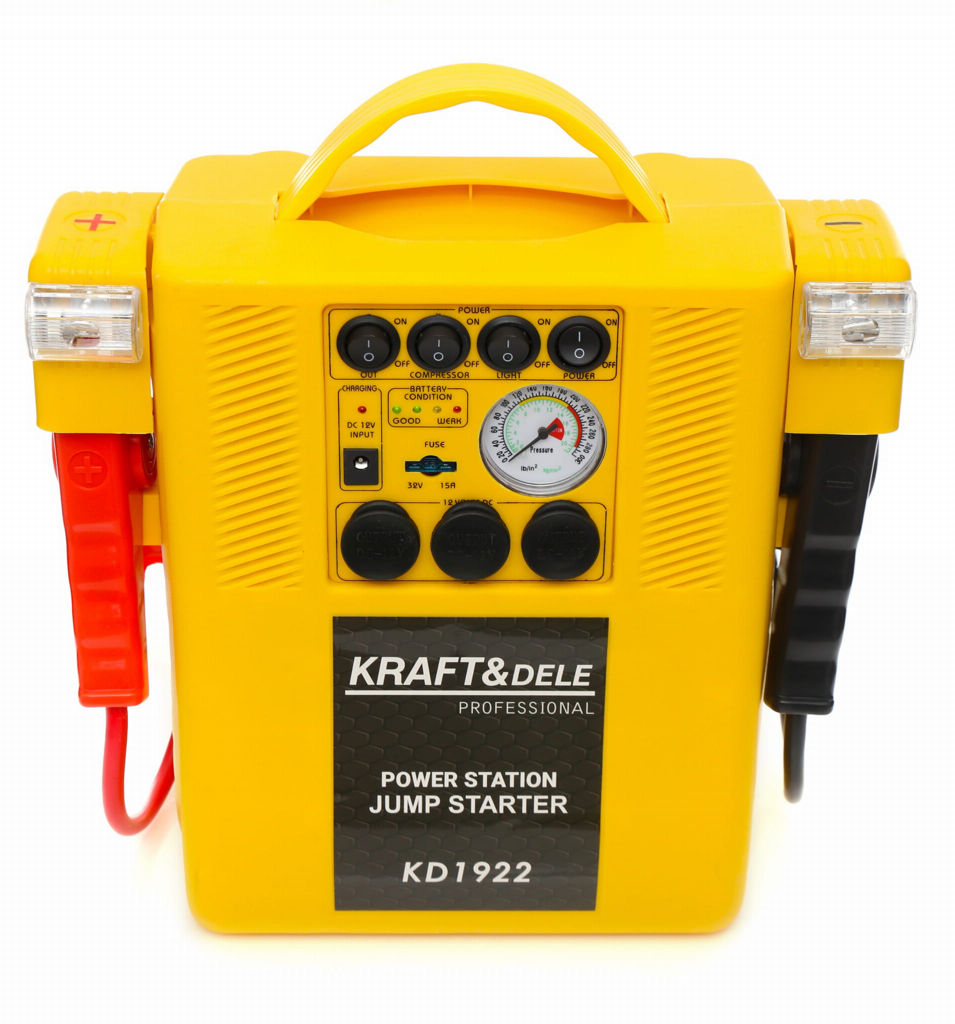 Jump starter 4-in-1 - multifunctional device - jump start, compressor, flashlight KD1922
