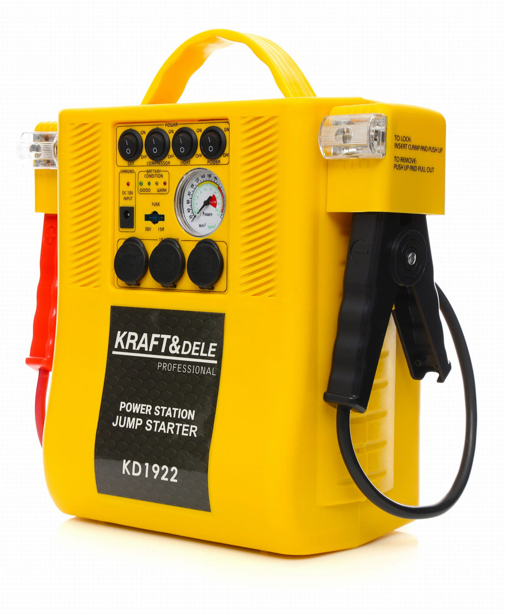 Jump starter 4-in-1 - multifunctional device - jump start, compressor, flashlight KD1922
