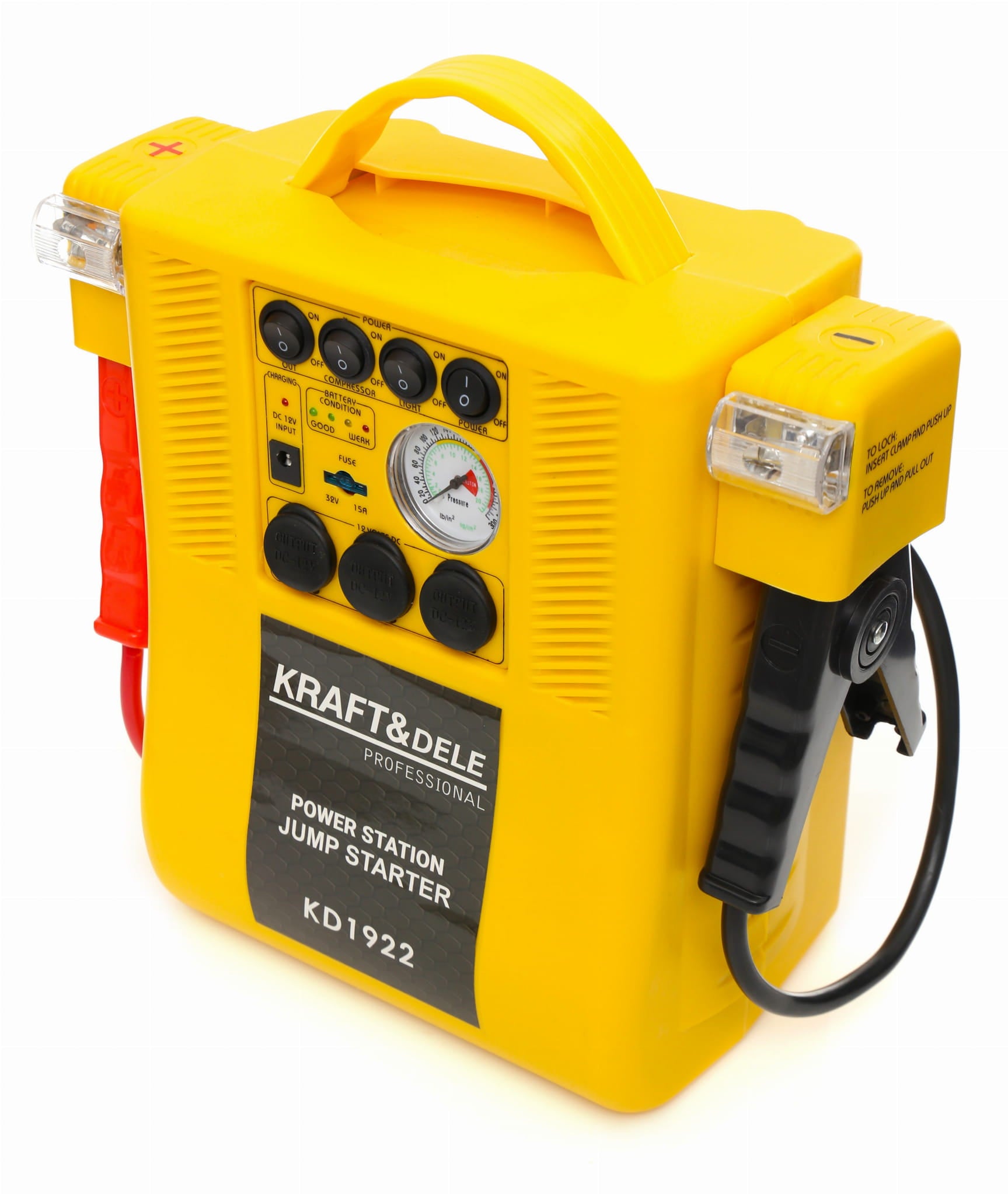 Jump starter 4-in-1 - multifunctional device - jump start, compressor, flashlight KD1922