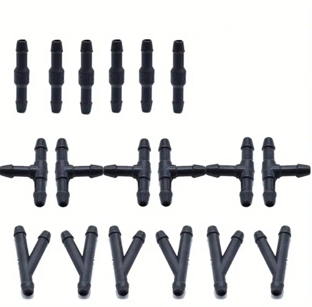 18-osaline klaasipesu ühenduste komplekt, 3 tüüpi (18 tk)