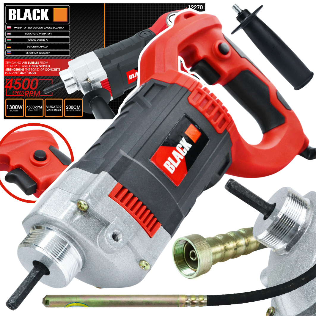Black Brand elektriline betoonivibraator 1350W, 2m vardaga