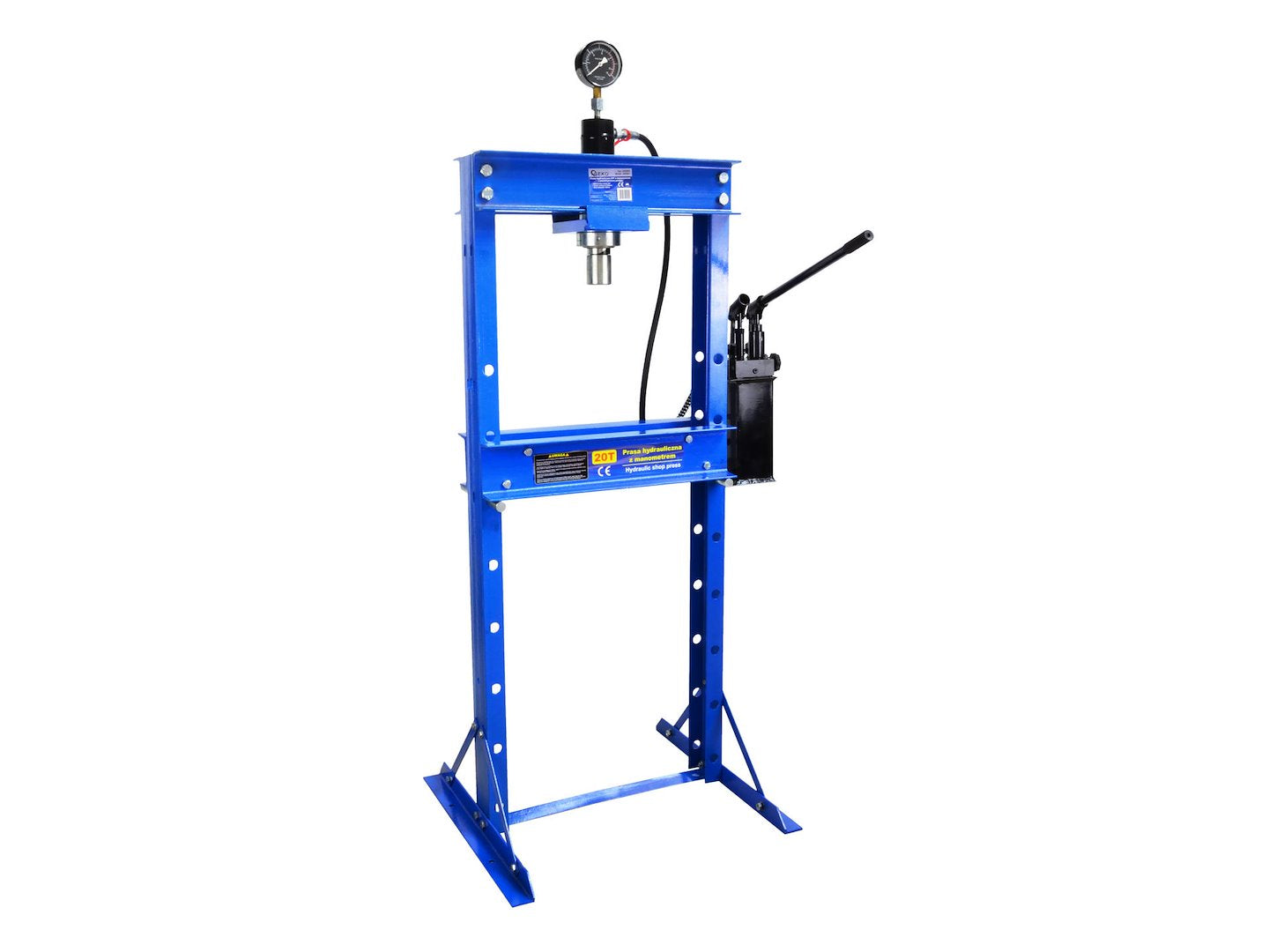 20 Tonne Hydraulic Shop Press with 2-Speed Hand Pump and Gauge