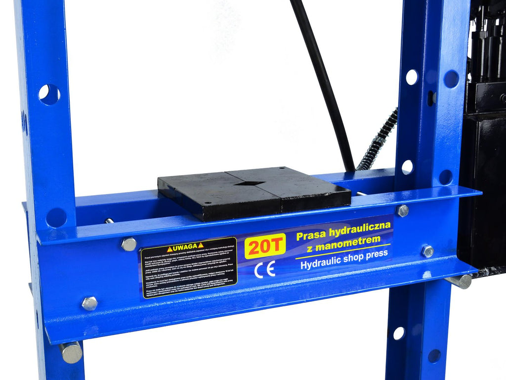 20 Tonne Hydraulic Shop Press with 2-Speed Hand Pump and Gauge
