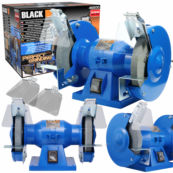 Bench Grinder with 2x150mm Wheels, Black