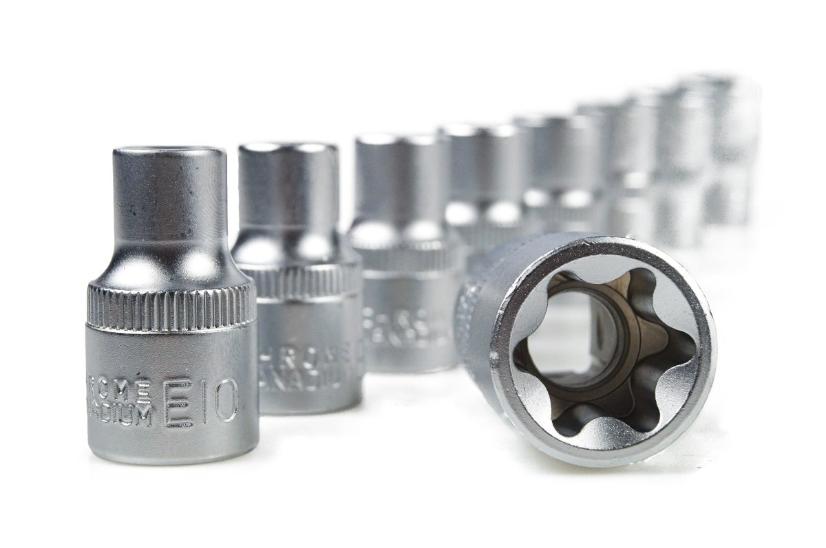 19-osaline 1/2" E-TORX ja TORX padrunite komplekt