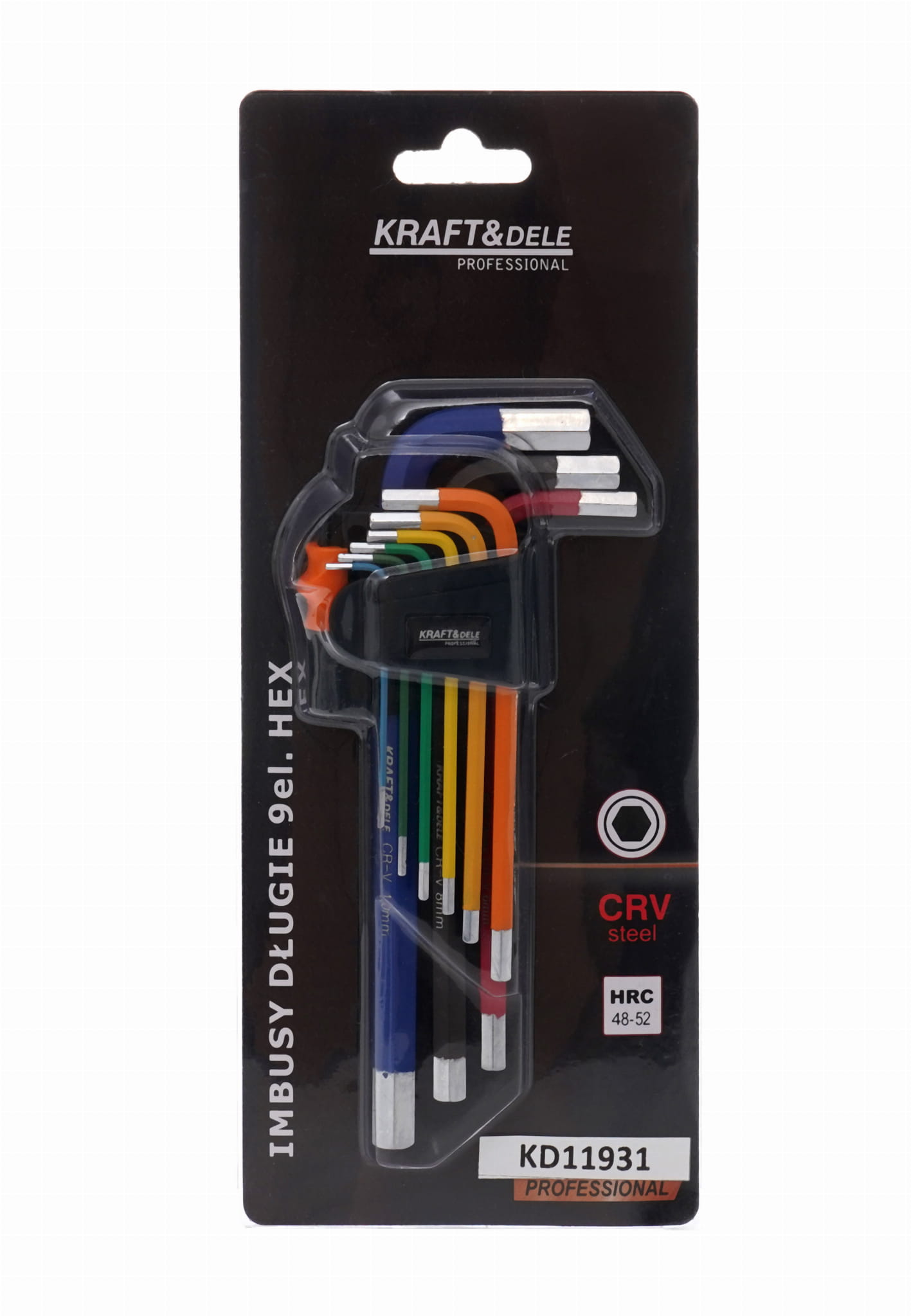 SET OF COLORED HEX ALLEN KEYS 9 PCS. KD11931 (VC13)