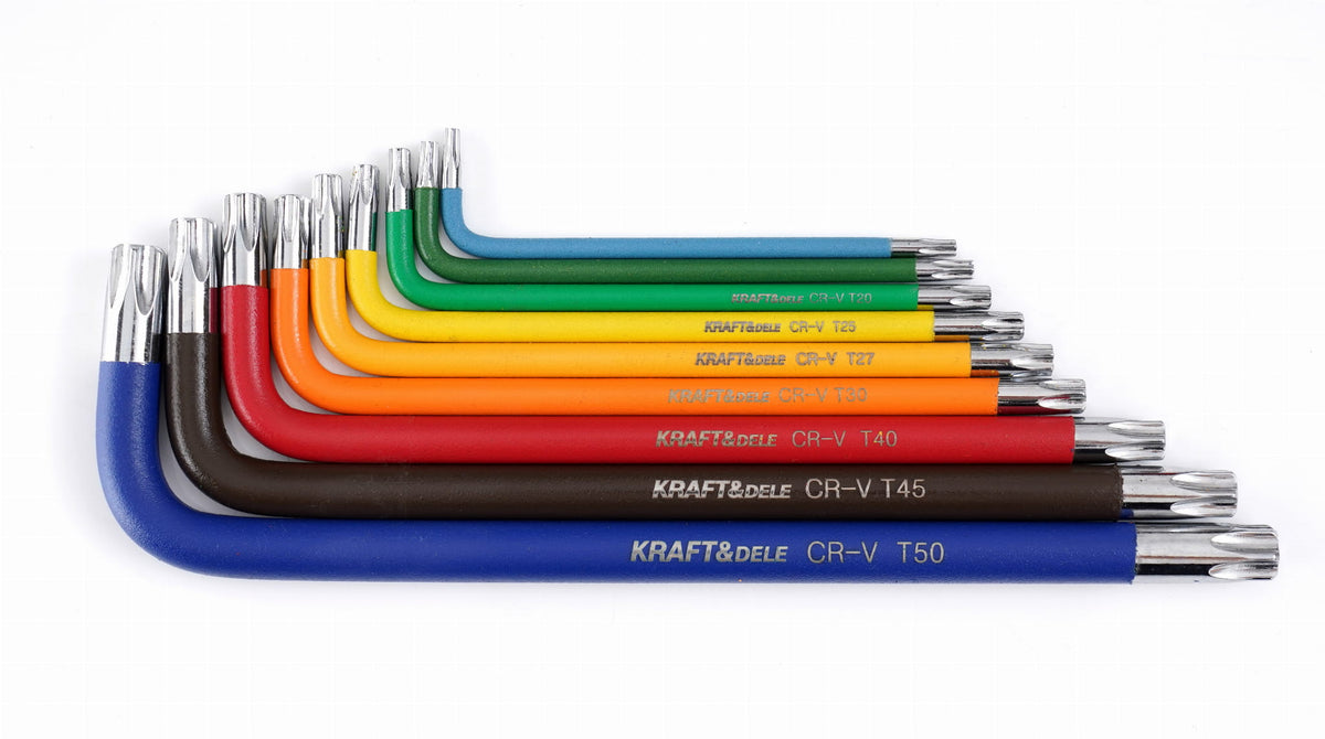 Värviliste auguga Torx-võtmete komplekt 9 tk KD11930 (VD13)