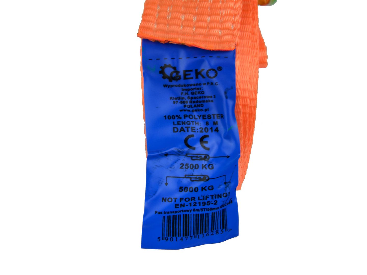 Tie-Down Strap, J-Hook and Loop, 8 m / 5T / 50 mm