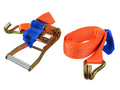 Ratchet Tie-Down Strap with J Hooks, 5 m / 5T / 50 mm