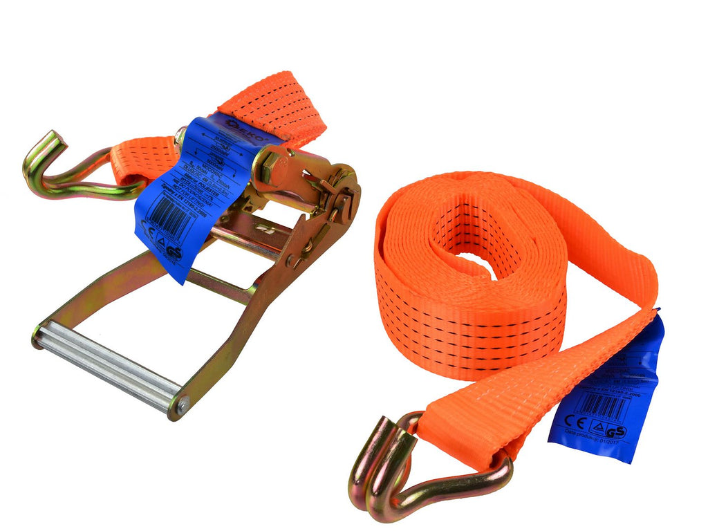 Ratchet Tie-Down Strap with J Hooks 6m/5T/50mm