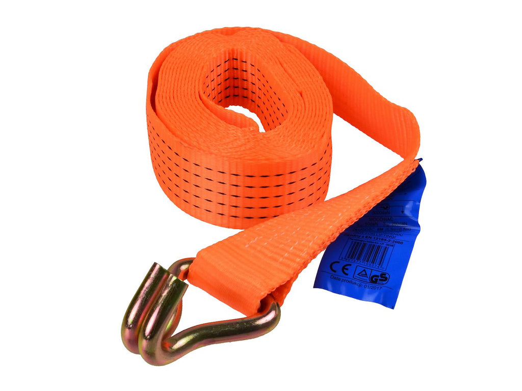 Ratchet Tie-Down Strap with J Hooks 6m/5T/50mm