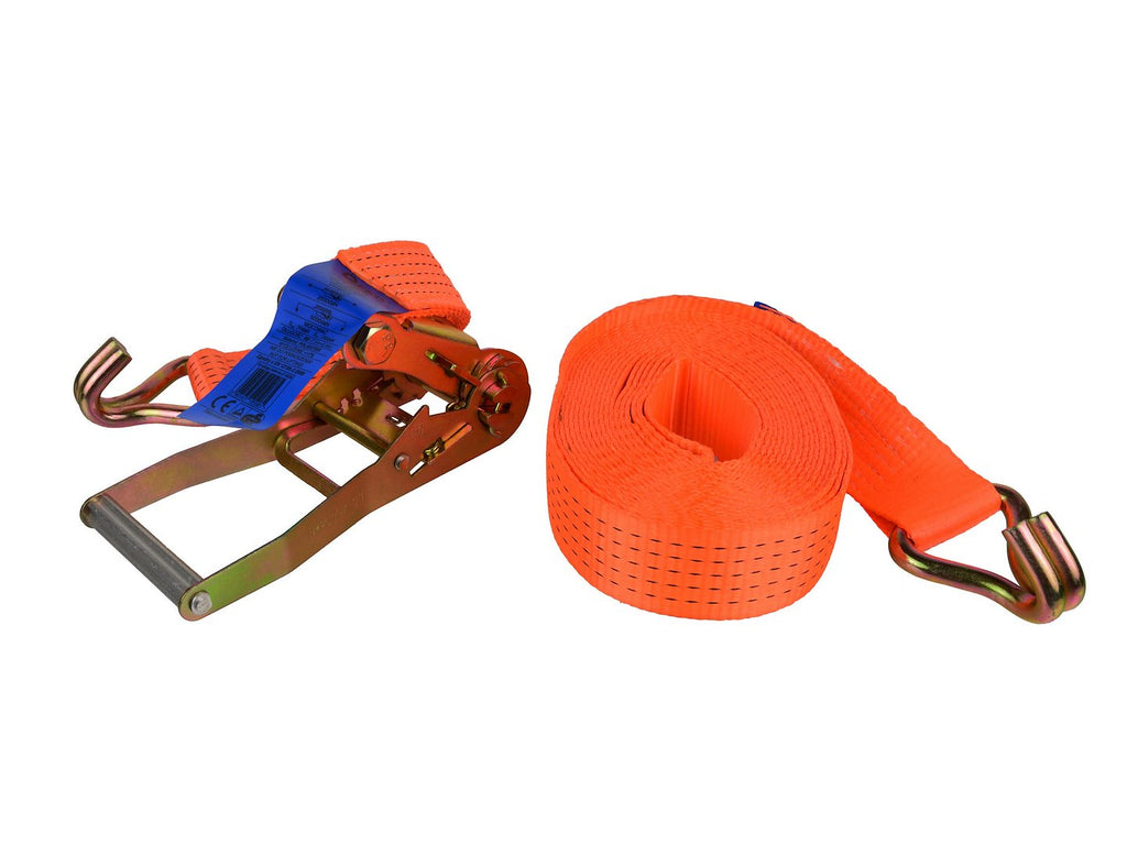 Ratchet Tie Down Strap with J-Hooks 8 m / 5000 kg / 50 mm