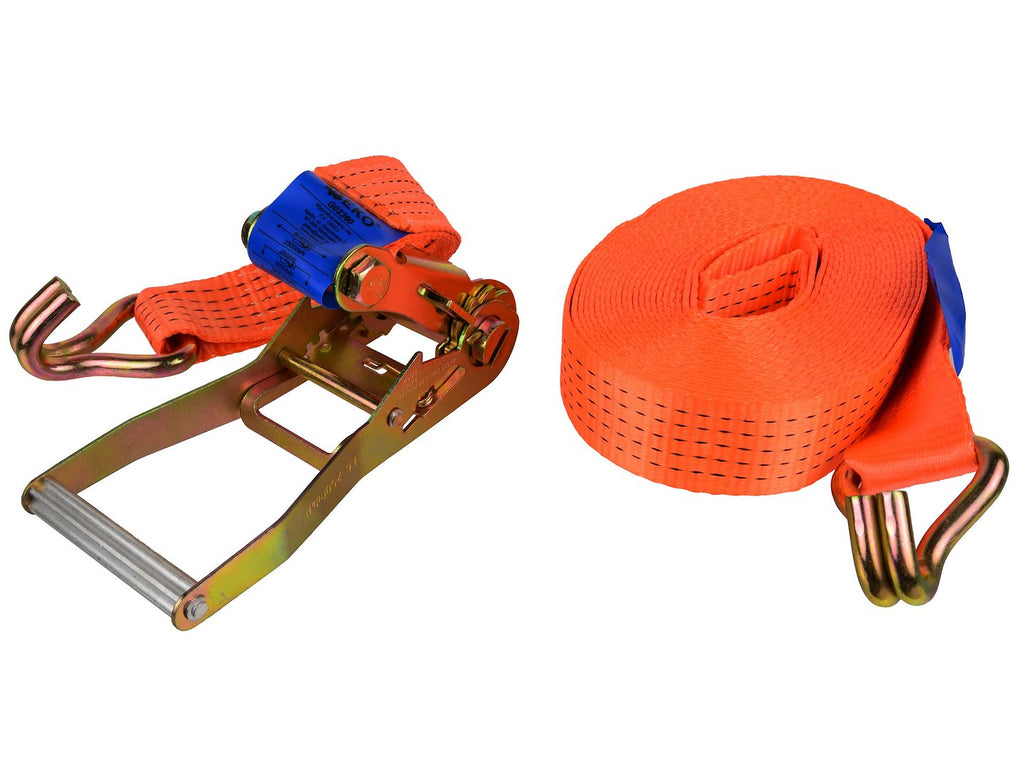 Ratchet Tie-Down Strap with J-Hooks, 10 m, 5T, 50 mm