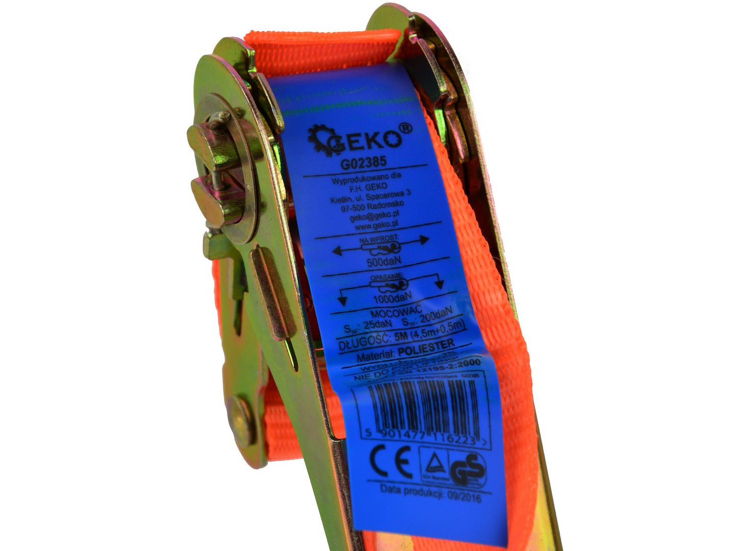 Ratchet Tie-Down Strap with J-Hooks 5 m / 1T / 25 mm