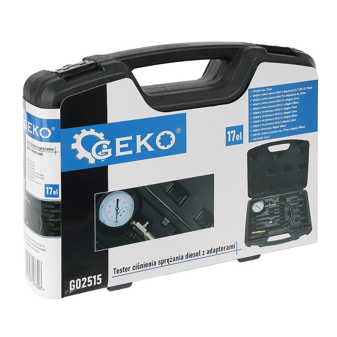 Cylinder pressure tester for diesel trucks with adapters