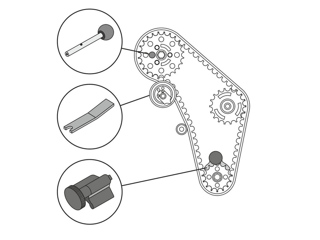 Crankshaft Locking Tool Set with Steel Plate, 3 pcs