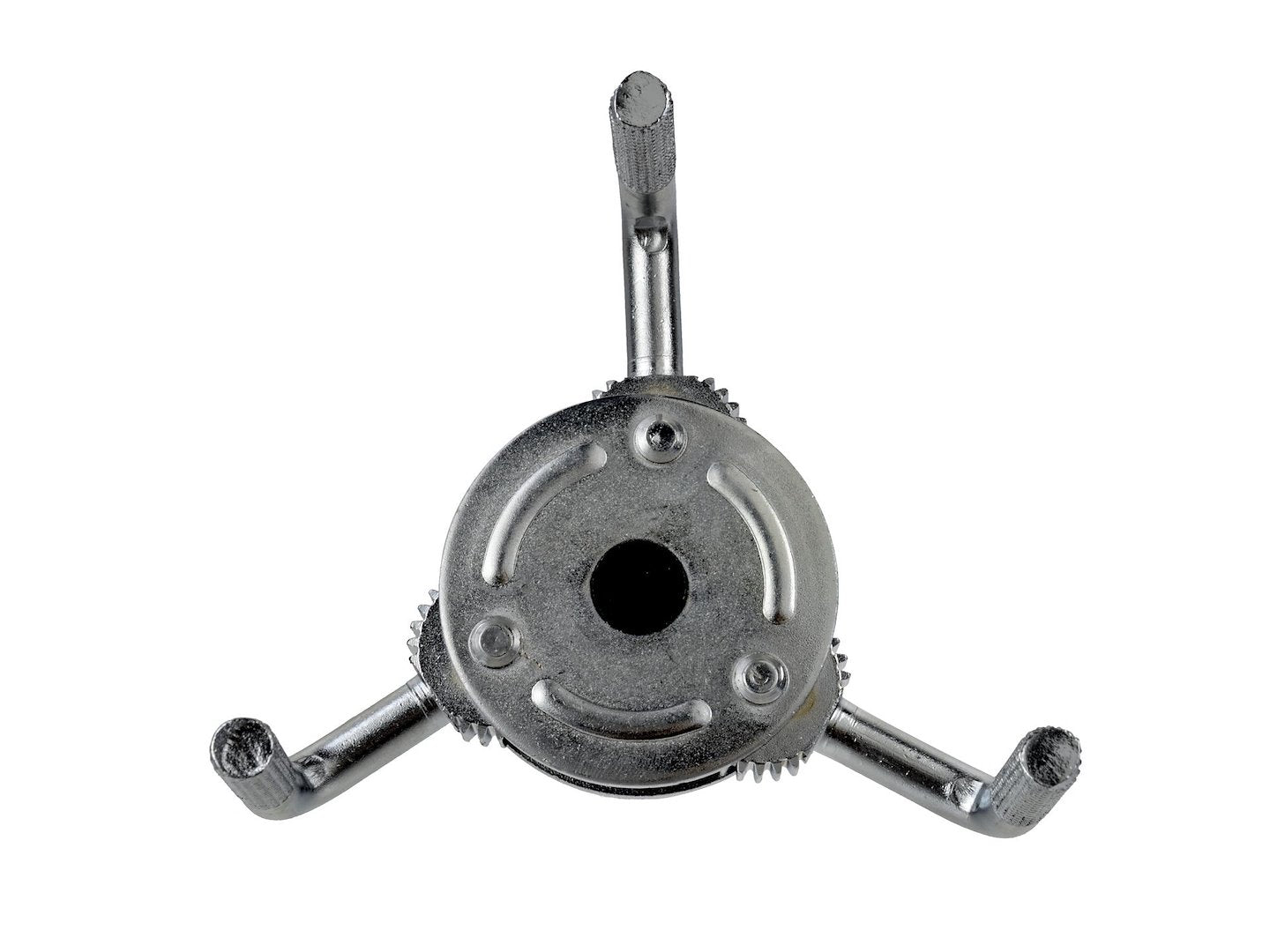 Three-pawl oil filter spanner, 3/8" or 1/2" drive (65–130 mm)