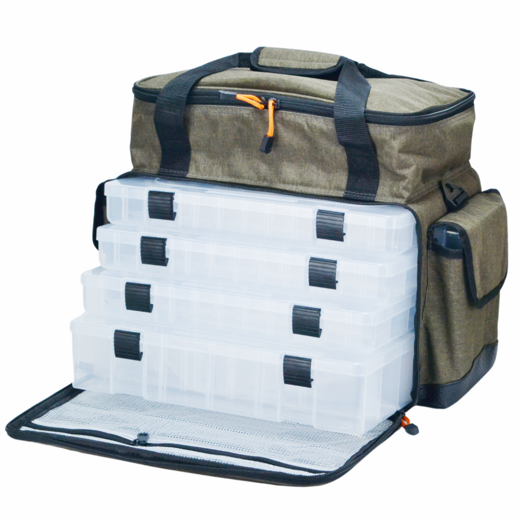 Suur Hokkado kalastuskott õlarihmaga, 6 karpi, jäik põhi, 35x47x23 cm