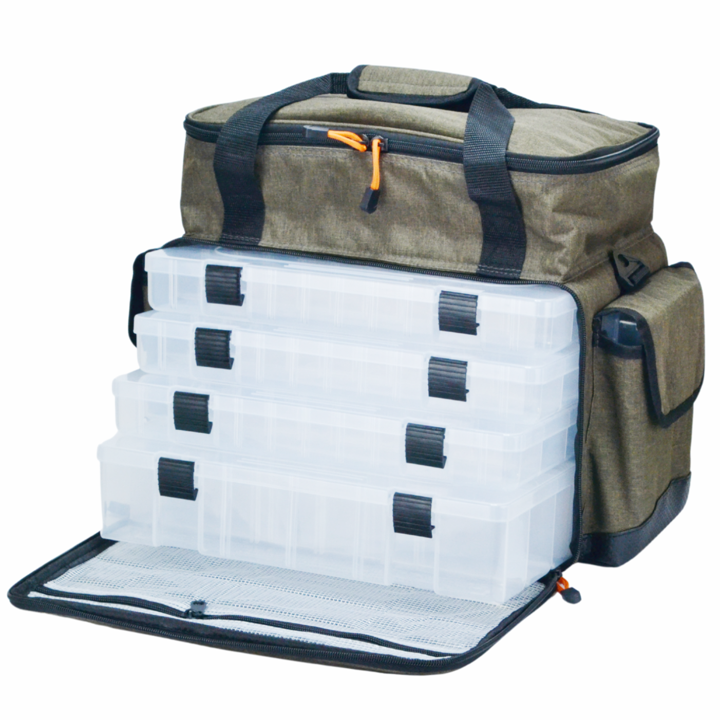 Suur Hokkado kalastuskott õlarihmaga, 6 karpi, jäik põhi, 35x47x23 cm