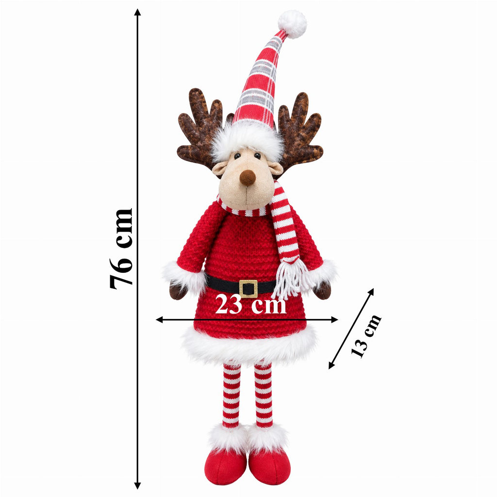 Large Christmas Reindeer Santa Elf Figurine 76 cm