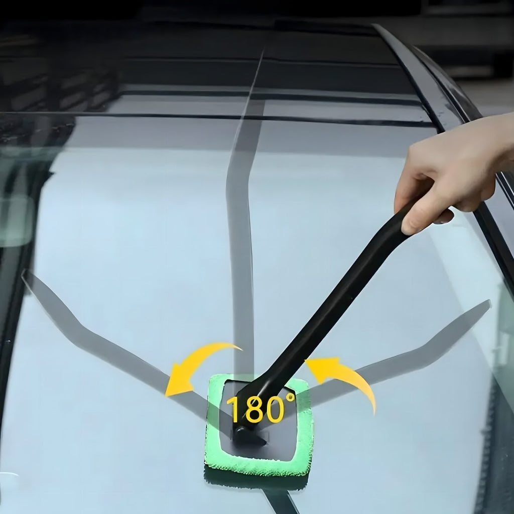 Auto ja koduakna puhastushari mikrokiu ja pika varrega