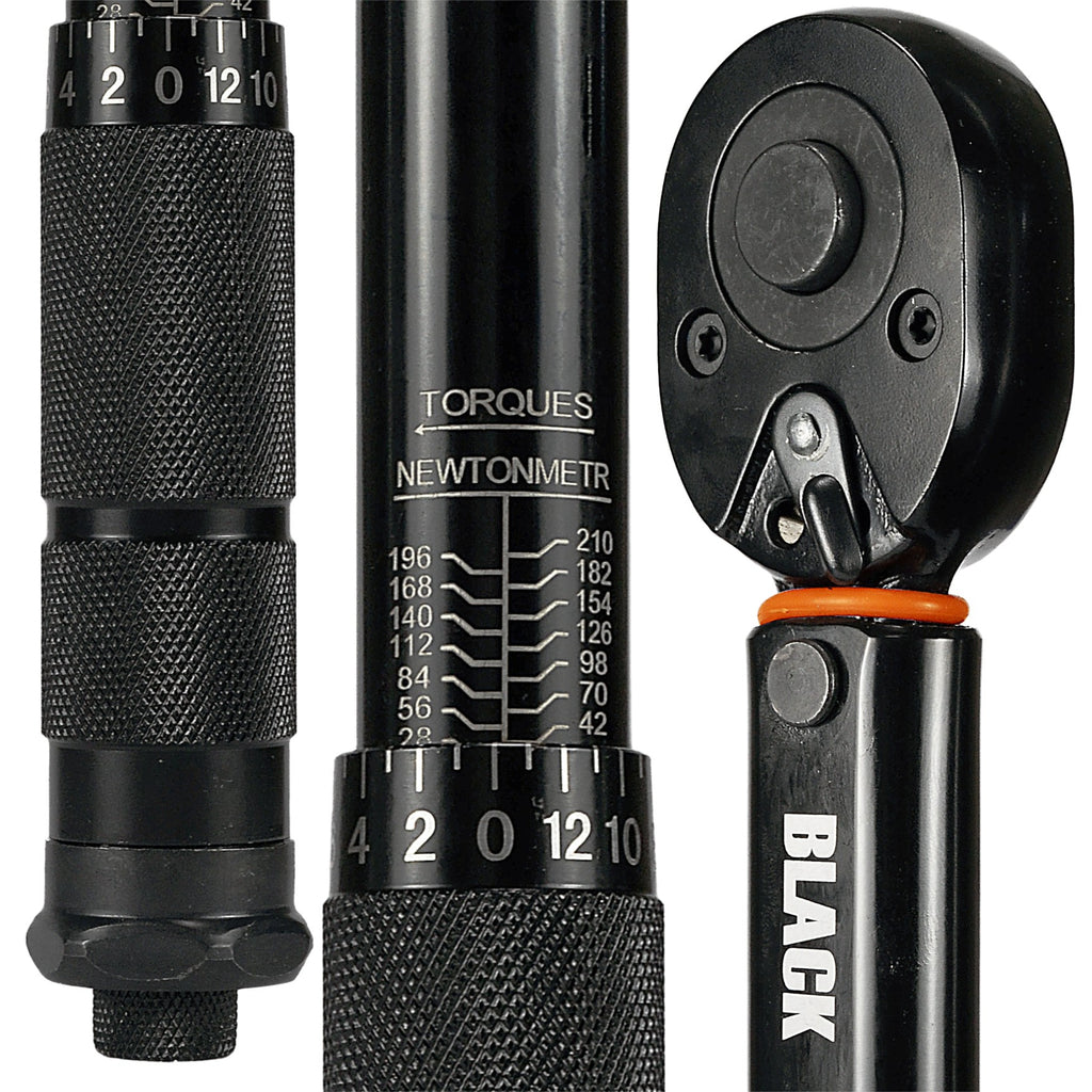 Momentvõti 1/2" 28-210 Nm CrMo & CrV 460mm Must ratastele