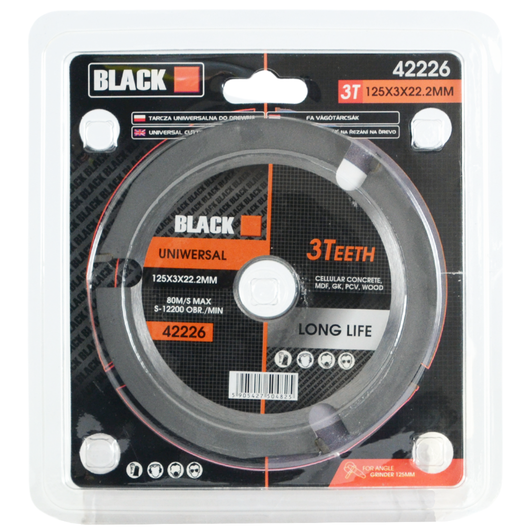 Universaalne 3T 125 x 22.2 Black tera puidu, PVC, GK, MDF höövlile