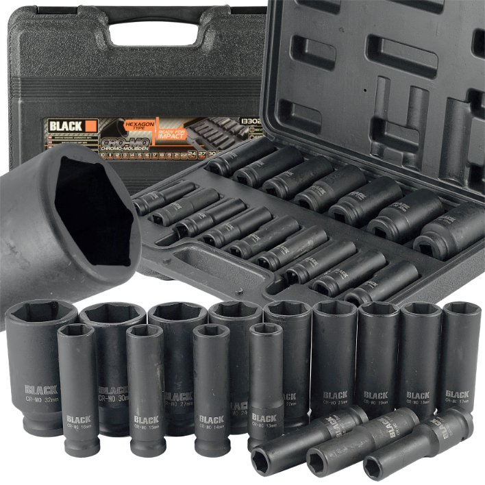 1/2" kuusnurksete löökpadrunite komplekt