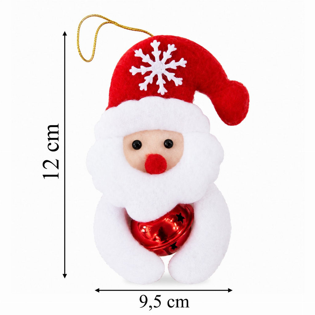 Jõuluvana kujuline jõuluehe riputusaasa ja kellukesega 12 cm RC-K-2774