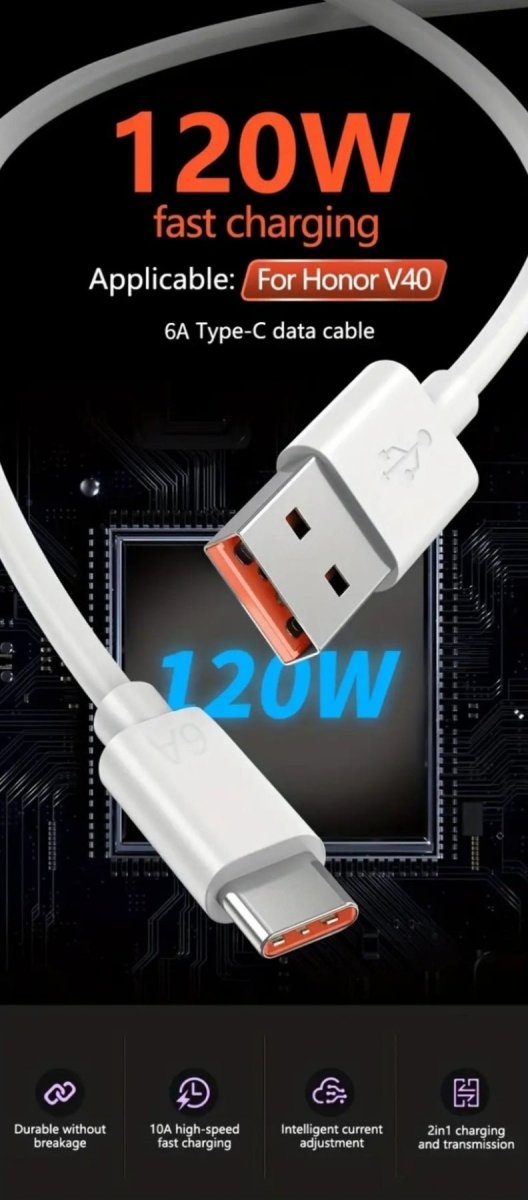 2 - Meetrine USB Laadimiskaabel 6A 120W Kiirlaadimine - PVC Andmekaabel - Ostuklikk